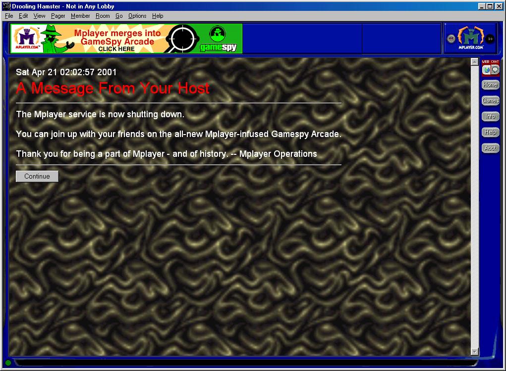 Final Mplayer System Message